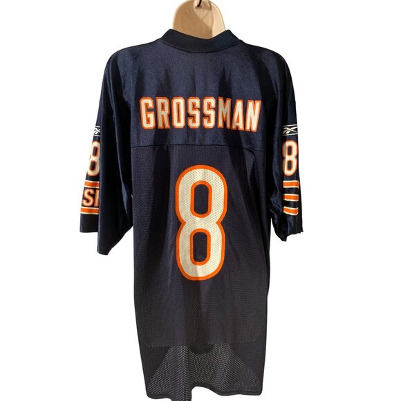 NFL Players Mens Size Medium Chicago Bears Jersey Tshirt Tee Rex Grossman 8 Navy - Picture 2 of 4